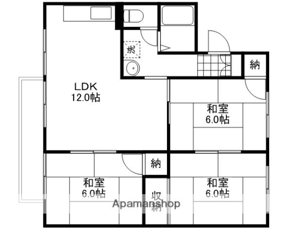 コーポアルザス D(3LDK/2階)の間取り写真