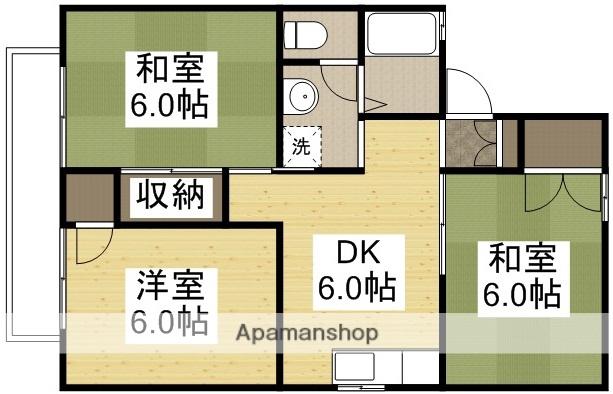セジュール万倍(3DK/2階)の間取り写真