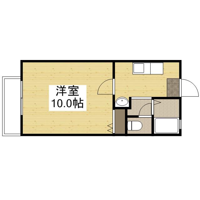 ツイン・ウッズ1(1K/1階)の間取り写真