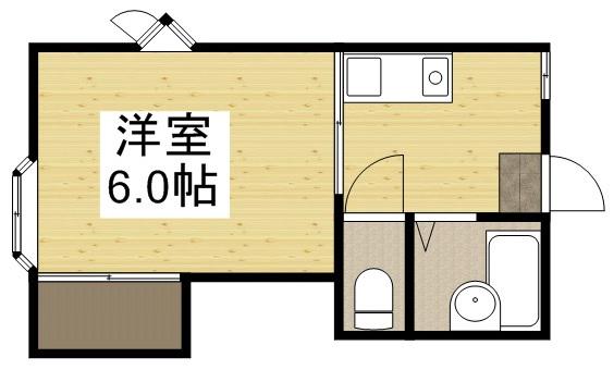 ロマーナ中庄(1K/2階)の間取り写真
