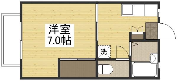 メゾンエポックB棟(1K/2階)の間取り写真