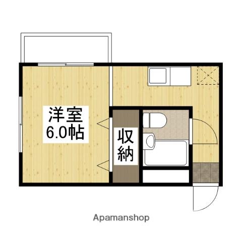 シルクハウスくらしき(ワンルーム/3階)の間取り写真