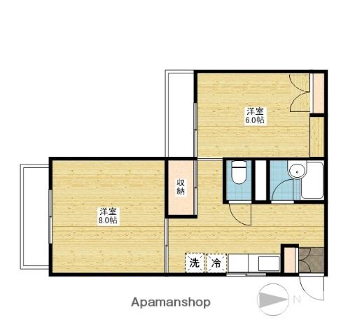 ピュア笹沖(2K/2階)の間取り写真