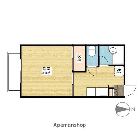 ピュア笹沖(1K/2階)の間取り写真