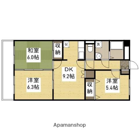 ファミーユ(3DK/2階)の間取り写真