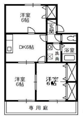 エスポワール都ⅡA棟(3DK/1階)の間取り写真