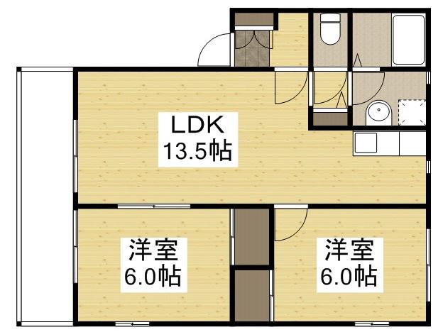 アイリーブランチⅡ(2LDK/2階)の間取り写真