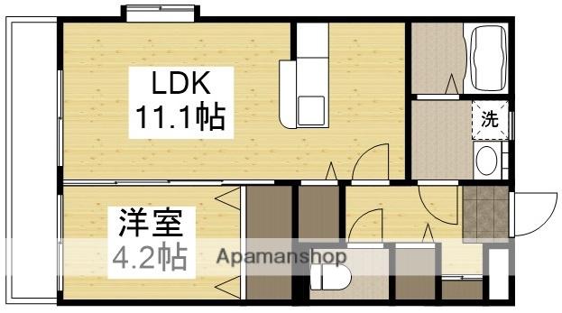 ユーミー総社駅南(1LDK/1階)の間取り写真