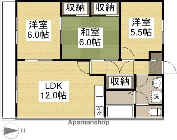 ニューマリッチ有楽Ⅱ(3LDK/4階)の間取り写真