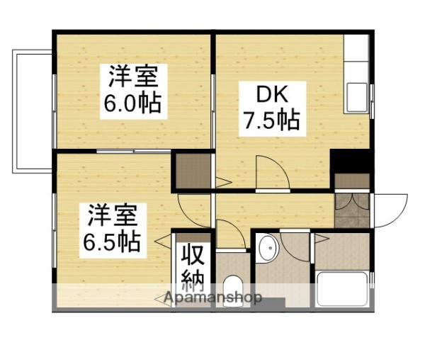 アンジェリーク中島(2DK/2階)の間取り写真