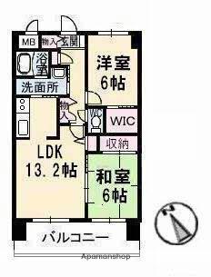 サンルーフパークマンション(2LDK/3階)の間取り写真