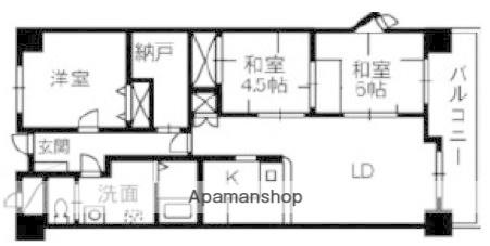 ブランシャトー(3LDK/4階)の間取り写真