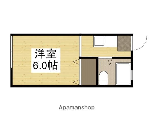 VENT VERT A棟(1K/2階)の間取り写真
