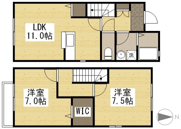 ローズコート(2LDK)の間取り写真