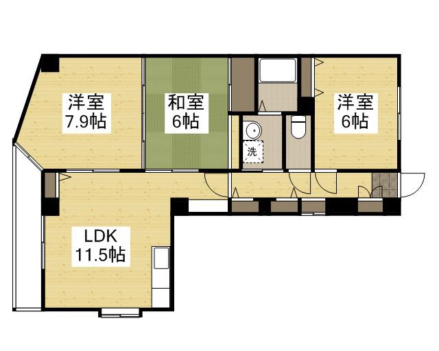 イルサローネ(3LDK/2階)の間取り写真