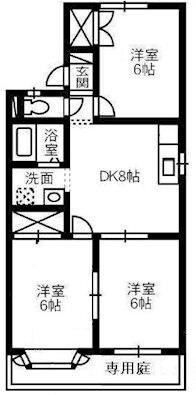 ラ・メール福島(3DK/1階)の間取り写真