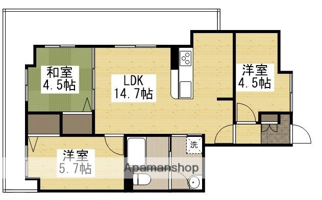 アルファライフ倉敷駅西(3LDK/8階)の間取り写真