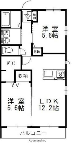 フローレンスⅡ(2LDK/2階)の間取り写真