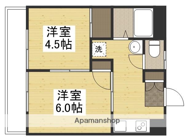 ガーディニアシティⅡ(2K/2階)の間取り写真