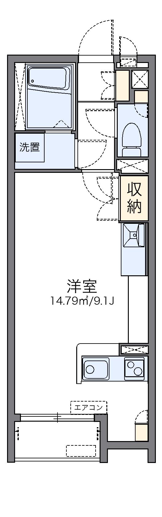 レオネクストSMILE(ワンルーム/1階)の間取り写真