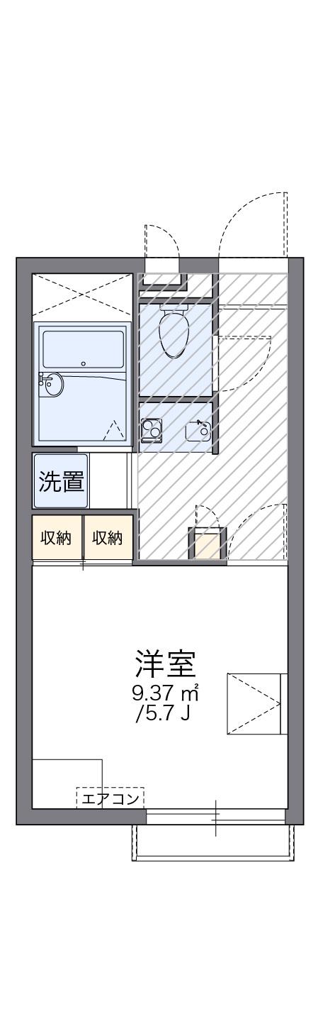 レオパレスピュア高松(1K/2階)の間取り写真