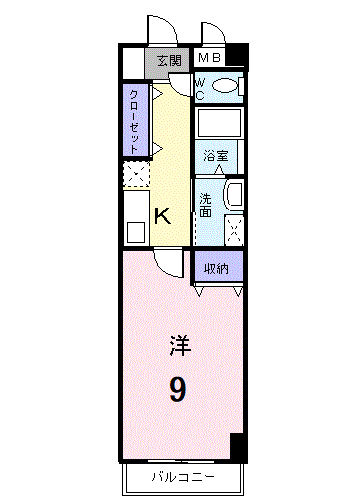 プリート カーサ(1K/2階)の間取り写真