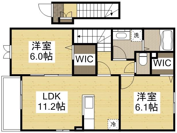 カンタービレ(2LDK/2階)の間取り写真