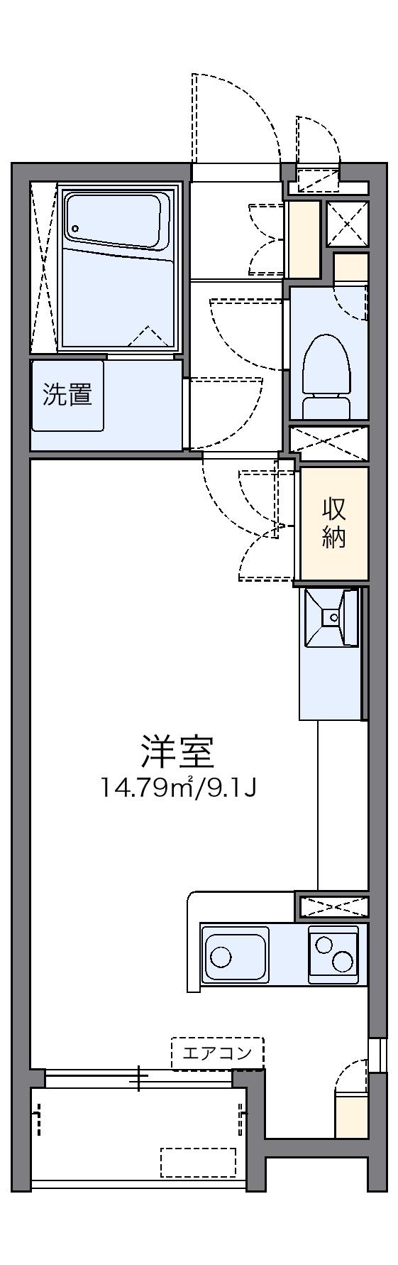 レオネクスト中庄南(ワンルーム/1階)の間取り写真