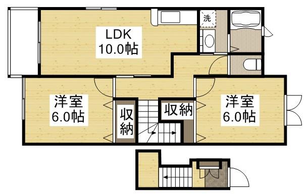 ブリッジハイツ(2LDK/2階)の間取り写真