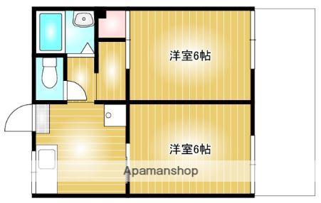 花の街ハイツB棟(2K/1階)の間取り写真