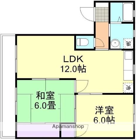 エトアール吉浦(2LDK/1階)の間取り写真