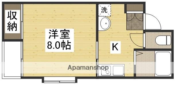 ヂュエルヤマサキ B棟(1K/1階)の間取り写真