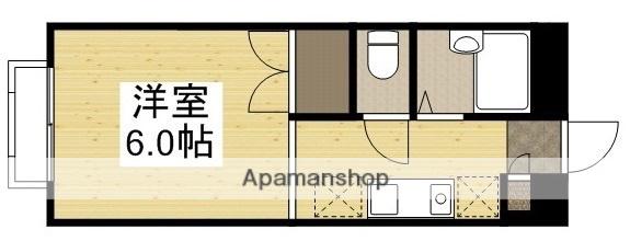 エステートピア C(ワンルーム/2階)の間取り写真