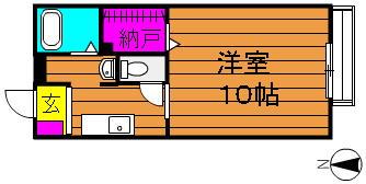 ウィステリア(1K/2階)の間取り写真