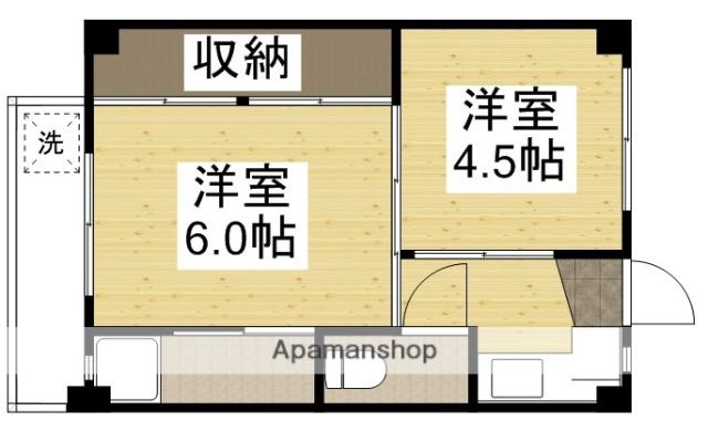 ソラーナ川辺1号棟(2K/3階)の間取り写真