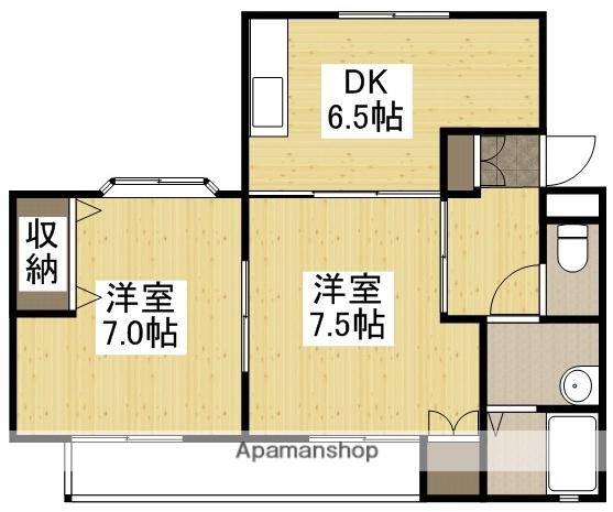 サンヒルズ(2DK/1階)の間取り写真