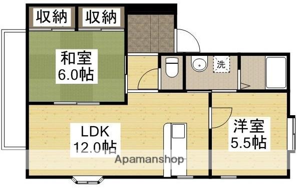 プロヴァンス B棟(2LDK/2階)の間取り写真