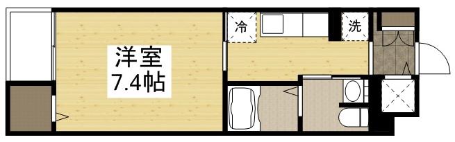 山陽本線 倉敷駅 徒歩14分 4階建 築9年(1K/3階)の間取り写真