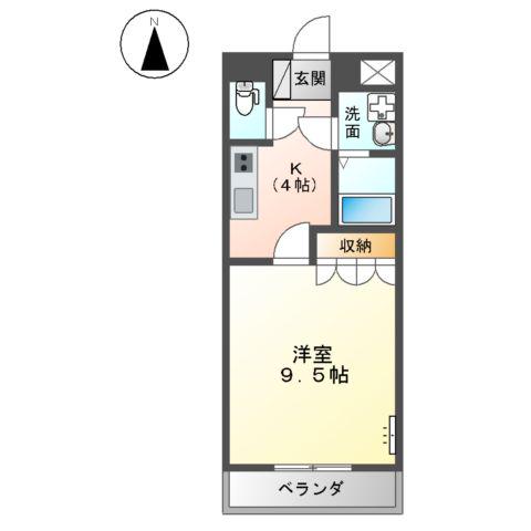 ハーベスト南畝(1K/1階)の間取り写真