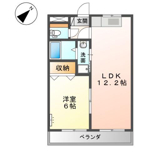 グランシャリオ(1LDK/1階)の間取り写真