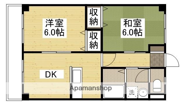 マスカット鳥羽(2DK/3階)の間取り写真