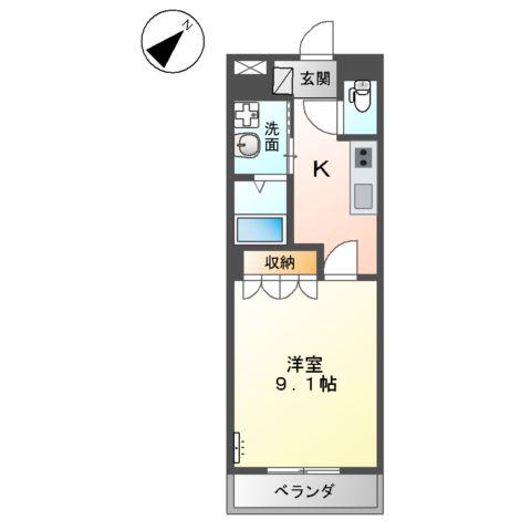 エム・インプレス(1K/2階)の間取り写真