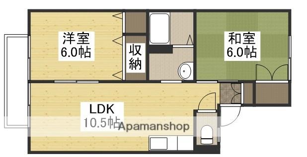 パピヨン虫明(2LDK/2階)の間取り写真