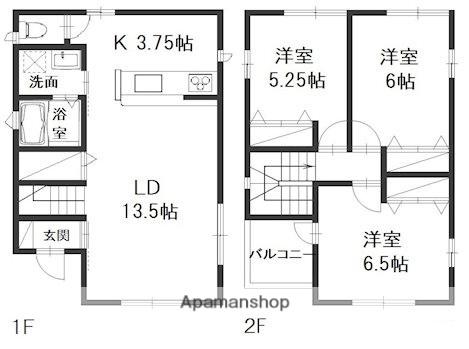 山陽本線 西阿知駅 徒歩16分 2階建 築16年(3LDK)の間取り写真