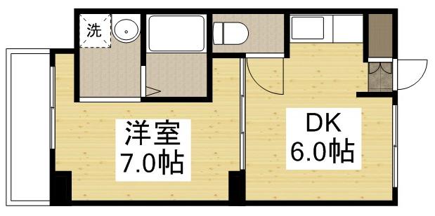 ヴィラナリー児島 2号棟(1DK/3階)の間取り写真