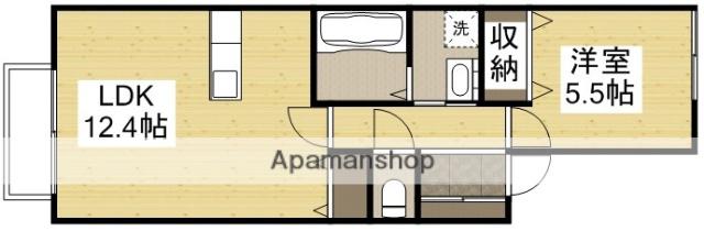 アルカンジュ四十瀬Ⅱ(1LDK/1階)の間取り写真