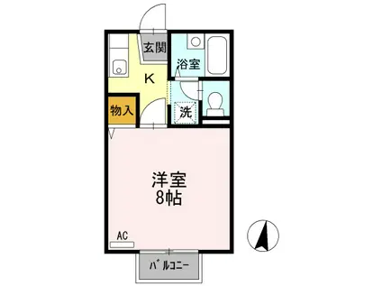 メゾンド徳芳(1K/2階)の間取り写真