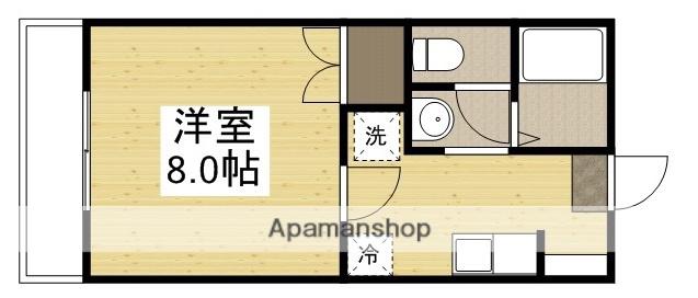 コンセルヴァトリオB棟(1K/2階)の間取り写真