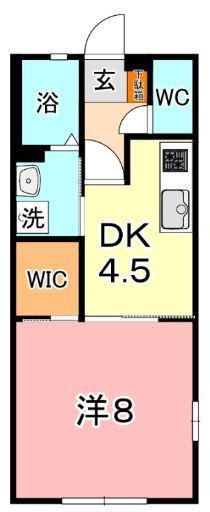 プリムヴェール福島 A(1DK/2階)の間取り写真