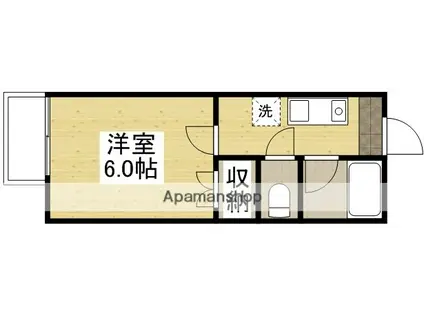 パルシティー長尾(1K/1階)の間取り写真